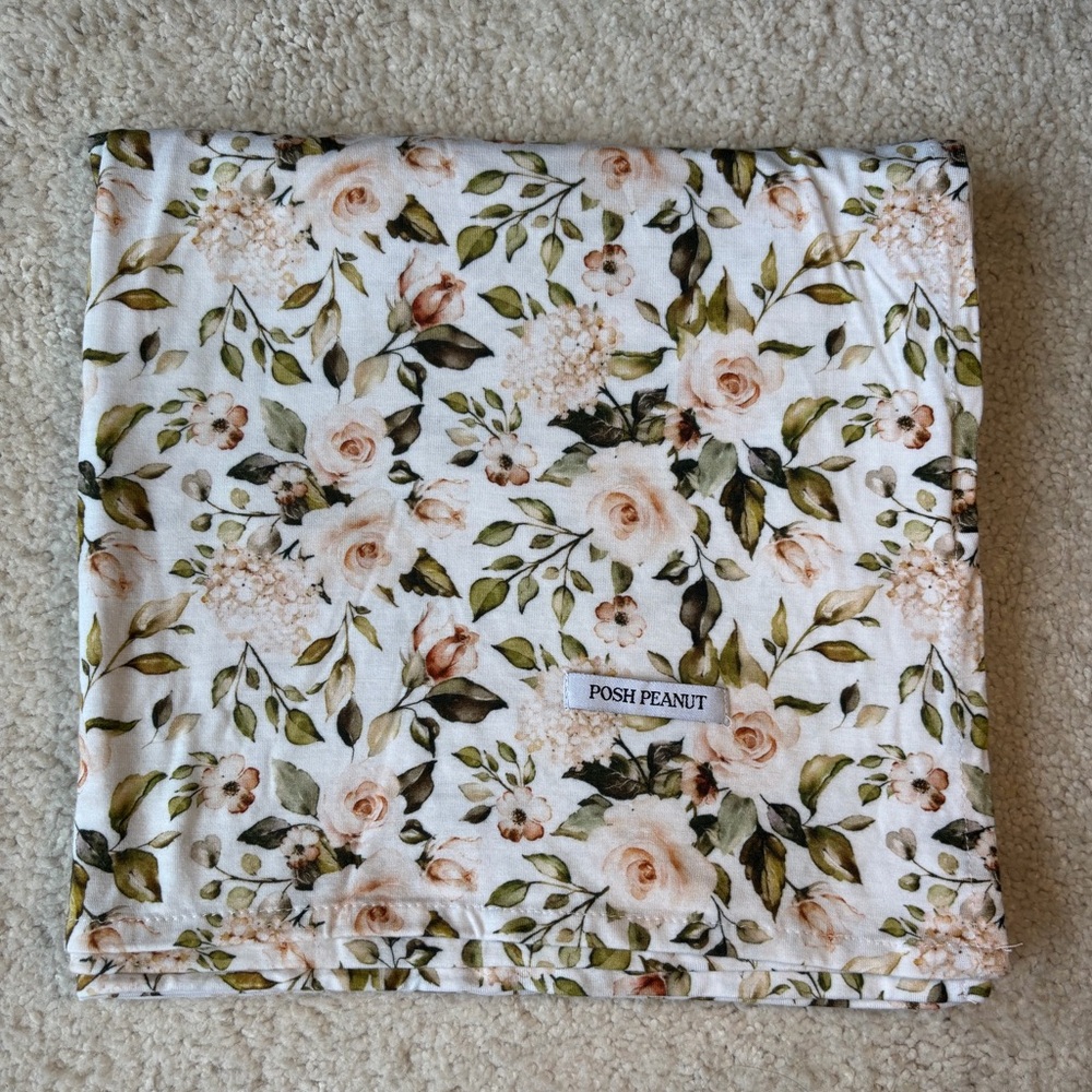 Posh Peanut “Katherine” Floral Print Swaddle Blanket
